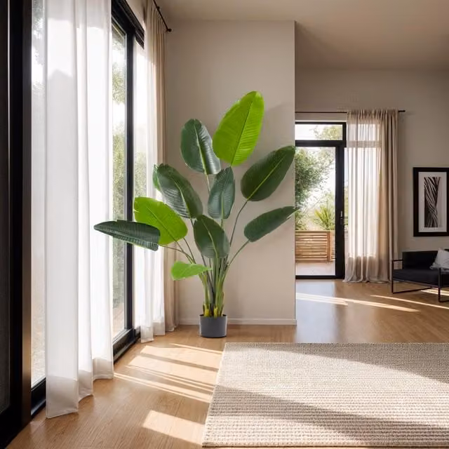 Tectake Artificial Bird of Paradise Tree, Green, Height: 160 cm
