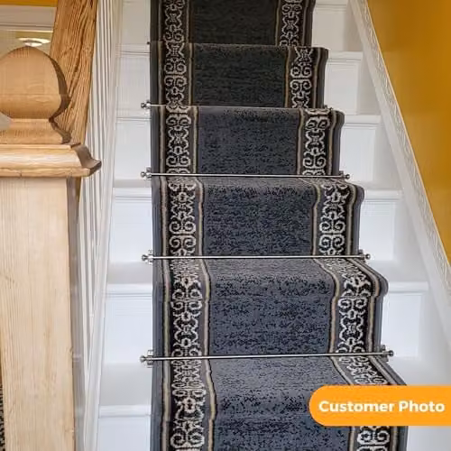 runrug Tribal Stair Runner Carpet in Grey, W: 60 cm, L: 510 cm – 5
