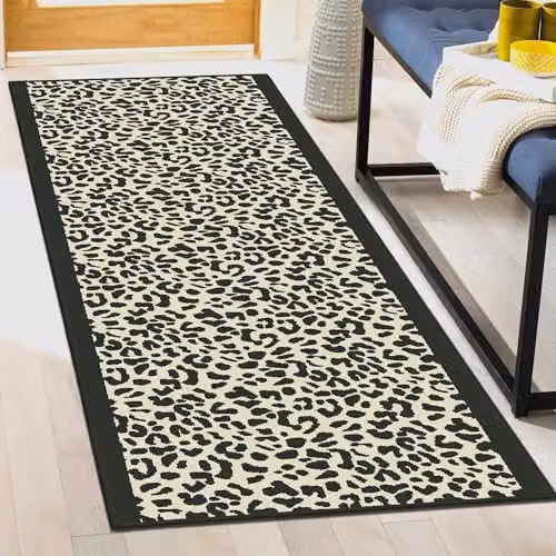 runrug Soft Floral Hallway Runner Rug, Black, W: 60 cm, L: 300 cm – 4