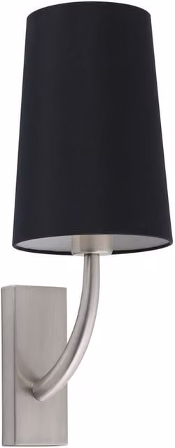 Faro Rem Modern Cylinder Wall Lamp in Black and Grey Metal with Fabric Shade