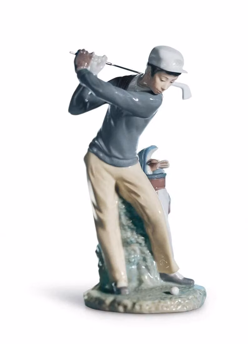 Lladró Golfer Man Multicolour Porcelain Figurine