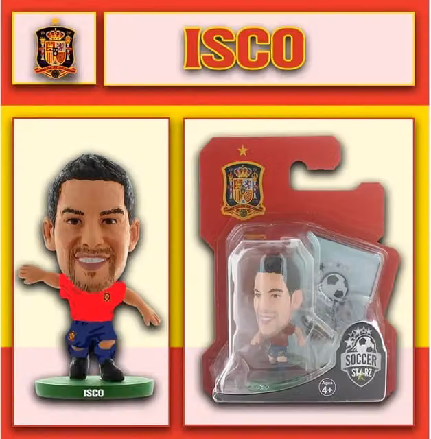 SoccerStarz Isco Spain Home Kit Mini Figure, Red, Height: 5 cm