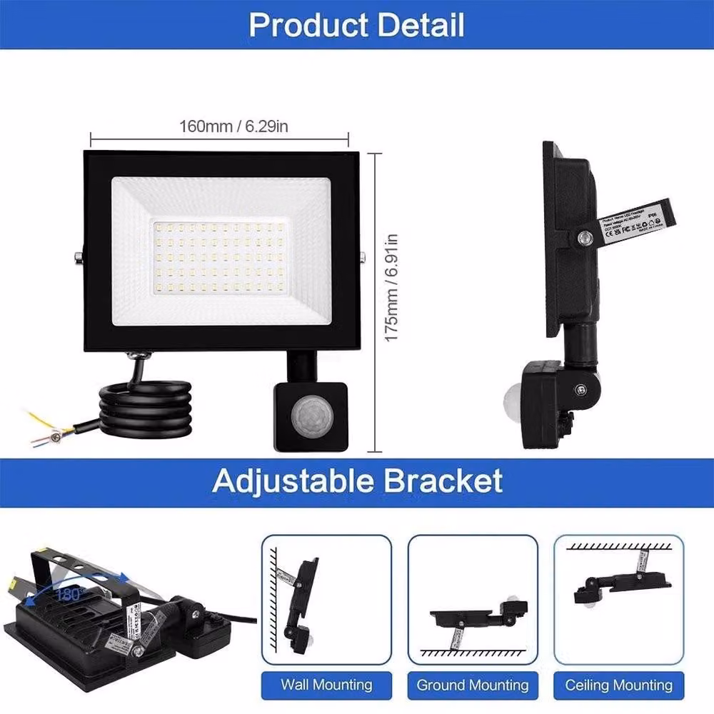SPETLEK 150W LED Outdoor Garden Flood Light with PIR Motion Sensor in Black – 2