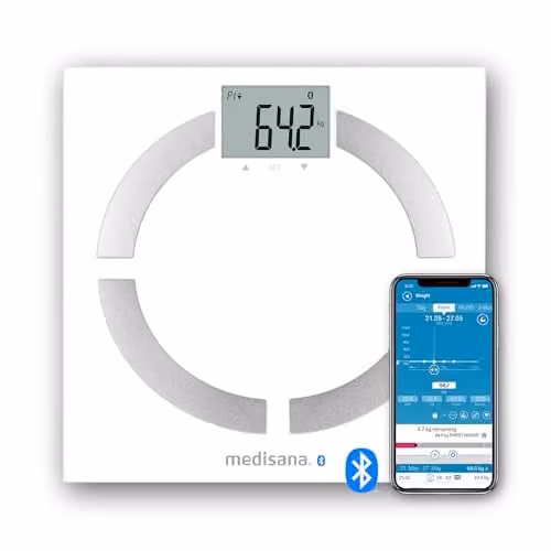 medisana BS 444 connect White Personal Digital Body Analysis Scale with App Control and Bluetooth – 1