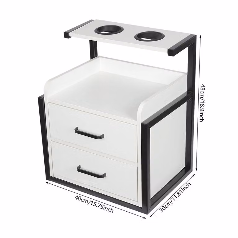 Ventryn White Wall Mounted Modern Bathroom Storage Cabinet with Internal Drawers and Open Shelf