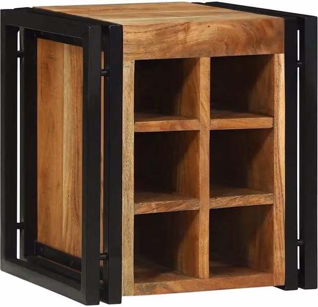 Berkfield Home Modern Wine Rack in Brown Oiled Acacia Wood, W/D/H: 34.5 x 35 x 39 cm – 1