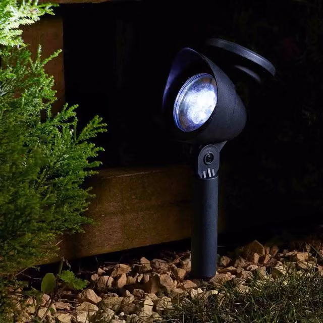 Smart Solar Prima LED Solar Garden Spotlights with Dusk Sensor, Pack of 4, Black