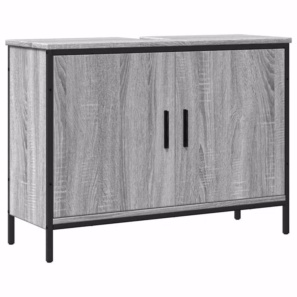 Berkfield Home Sturdy Bathroom Sink Cabinet in Grey Sonoma, W/D/H: 80 x 30 x 60 cm – 2