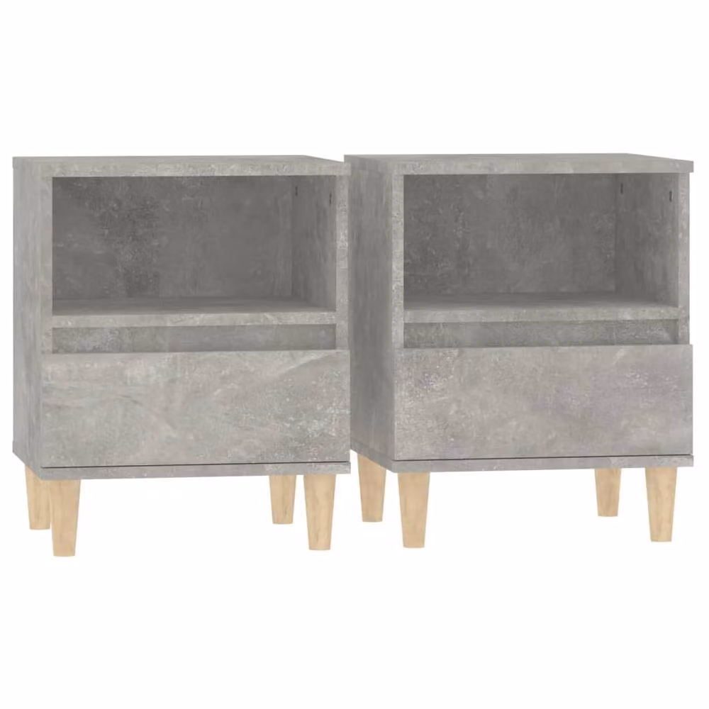 Berkfield Home Elegant Bedside Cabinets, 2 Piece Set in Concrete Grey, W/D/H: 40 x 35 x 50 cm – 2