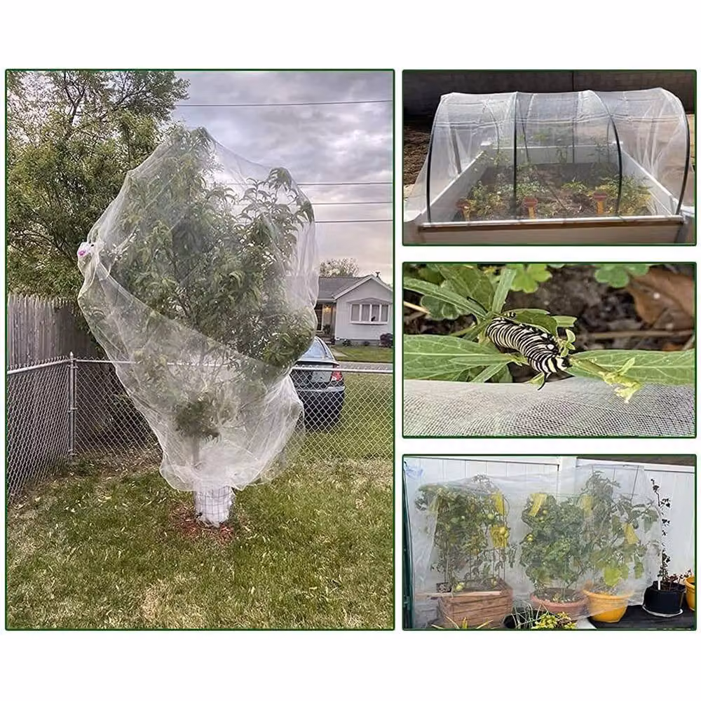 Ventryn White Insect Net for Vegetable Plants and Bird Protection, 3 x 15 m – 3