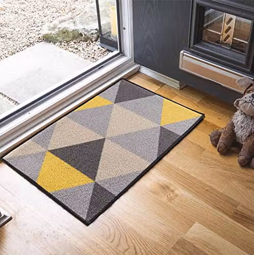 Serdim Rugs Havana Non-Slip Washable Kitchen Floor Mat, Custom Shape, Gold and Multicolour, W: 57 cm, L: 90 cm – 1