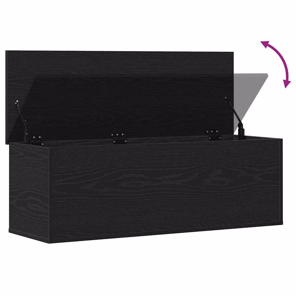 Berkfield Home Storage Box in Black Oak, W/D/H: 102 x 35 x 35 cm – 5