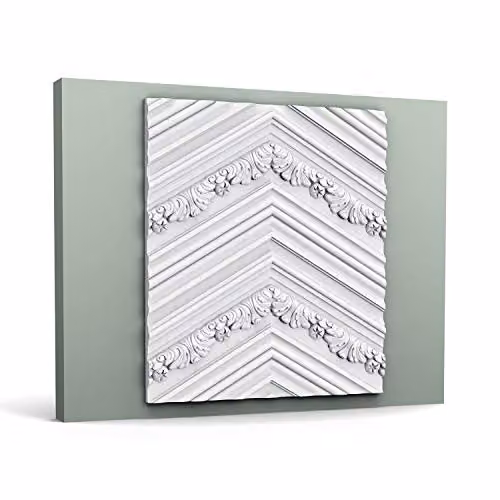 Orac Decor W130 LUXXUS Chevron 3D Wall Panel, White, W/H: 19 x 40 cm