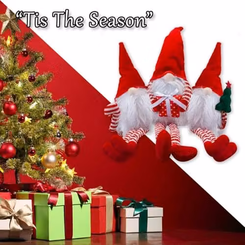 VFM e-Store Christmas Gonk Tabletop Decoration, Red and White Striped, H 43 cm x W 35 cm x D 35 cm – 5