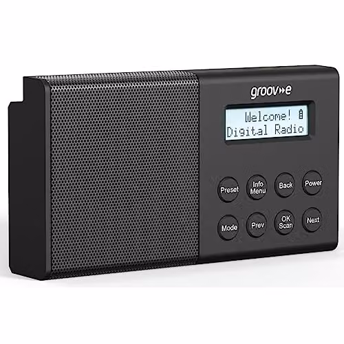 Groov-e Geneva Rechargeable DAB+ and FM Digital Radio with Bluetooth and 3.5 mm Jack, Black – 2