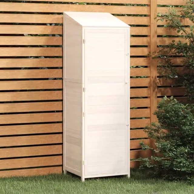 Berkfield Home Tall Freestanding Wood Cabinet, White, W/D/H: 55 x 52 x 174.5 cm