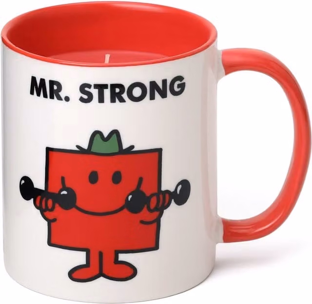 MR. MEN LITTLE MISS Cherry Scented Reusable Ceramic Mug Candle in Red, 256g