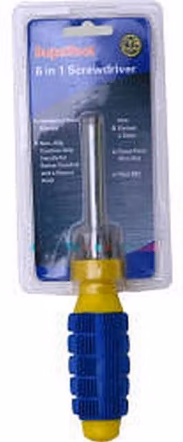 SupaTool Manual Steel Multi-Screwdriver with Pozi and Slotted Tips in Blue