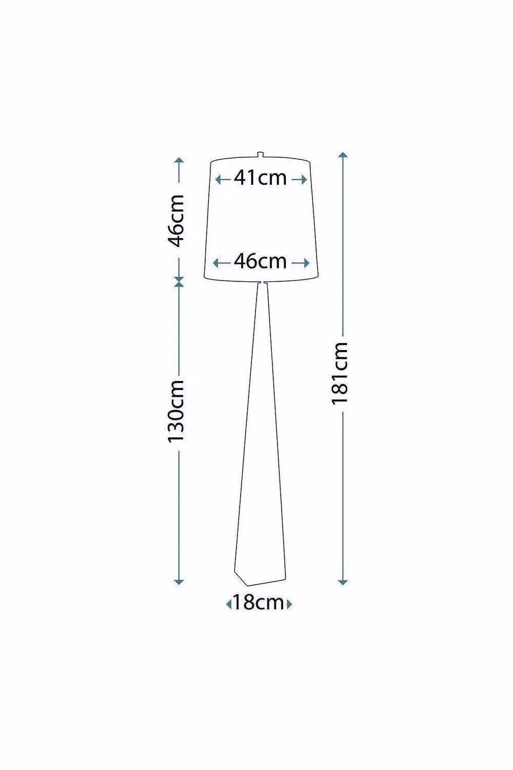 Netlighting Ascent Modern Floor Lamp in Black with Fabric Cone Shade and E27 Socket – 2