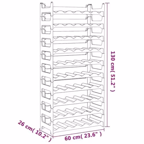 vidaXL Stackable Plastic Wine Rack for 60 Bottles in Anthracite or Black – 3