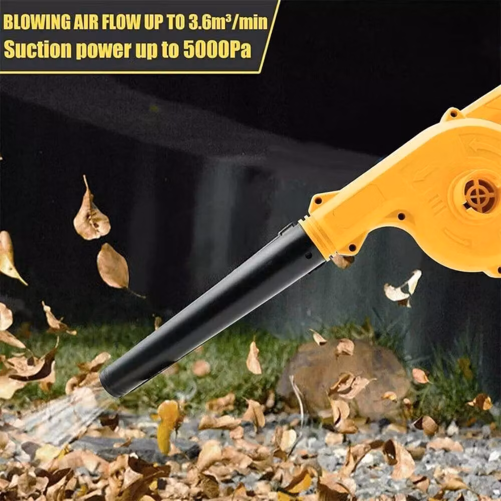 Kelvenix Cordless Leaf Blower and Vacuum Tool in Yellow with Rechargeable Battery – 7