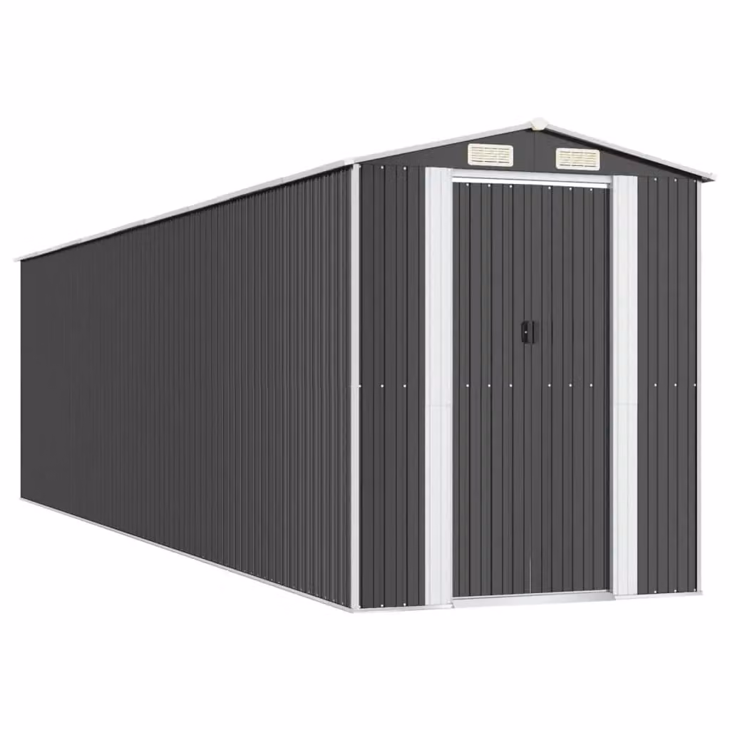 Berkfield Home Anthracite and Black Galvanised Steel Garden Shed with Sliding Door and Side Vent, W/D/H: 772 x 192 x 223 cm – 2
