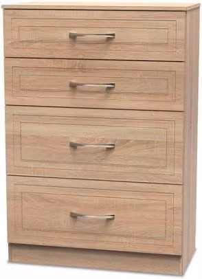 Welcome Dorset 4 Drawer Deep Chest of Drawers in Brown