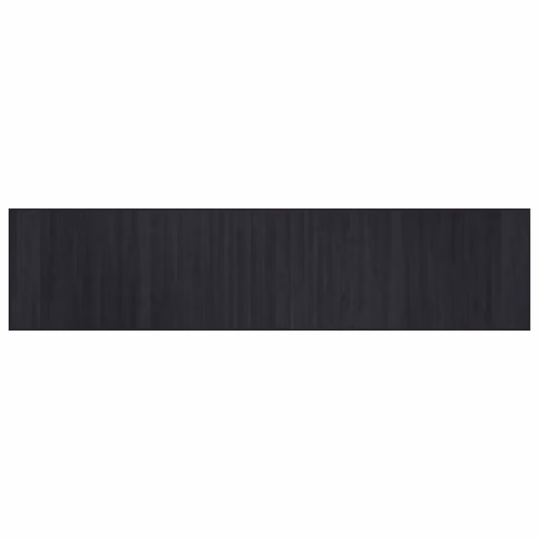 Berkfield Home Rectangular Bamboo Rug in Black, W/D/H: 70 x 300 cm