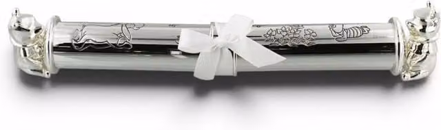 Widdop & Co Disney Winnie the Pooh Silver Plated Rectangular Tabletop Birth Certificate Holder, Silver