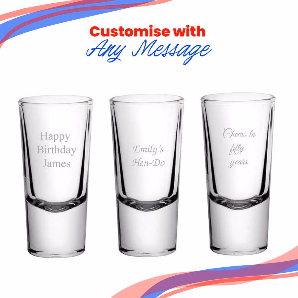 Uniqueful Personalised Engraved Shot Glass, 25ml, Clear – 2