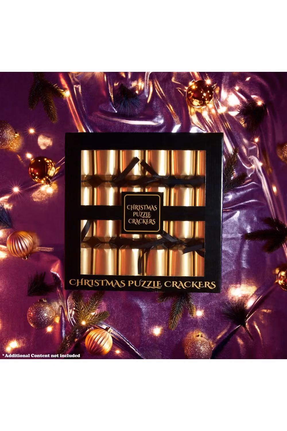 KreativeKraft Luxury Christmas Crackers, Pack of 6 Black and Multicolour Party Crackers with Jigsaw Puzzles – 9