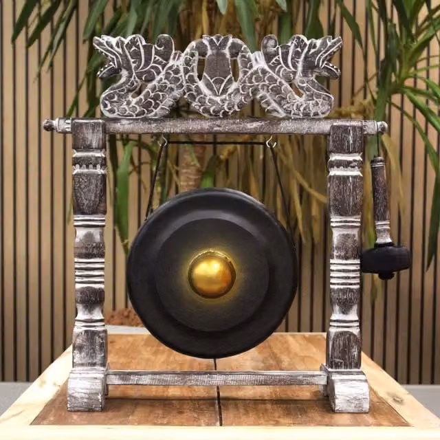 KDMK Handmade Black Healing Bali Gong with Stand