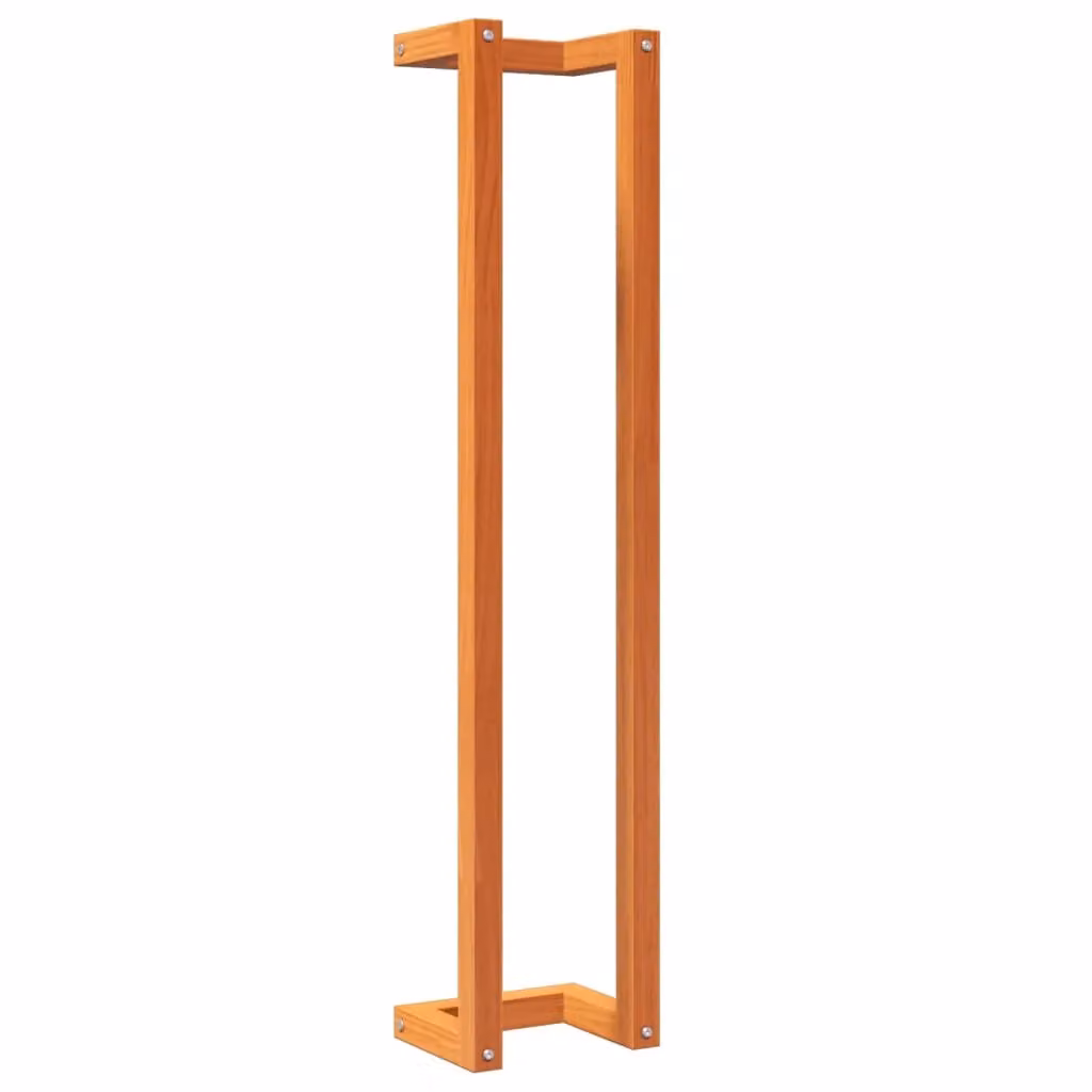 Berkfield Home Wax Brown Solid Wood Pine Wall Mounted Towel Rack W/D/H: 23 x 18 x 110 cm – 2