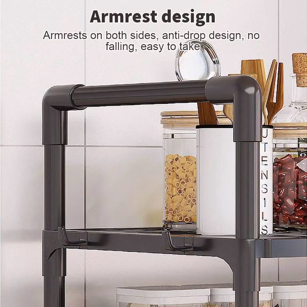 KORVIXA 2-Tier Microwave Oven Rack Stand in Black, W/D/H: 100 x 100 x 49 cm – 4