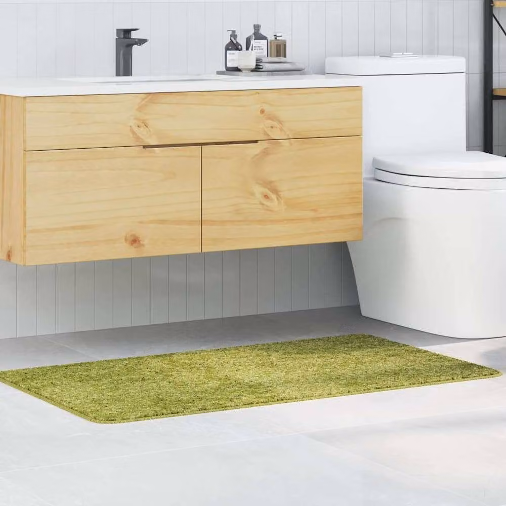 Berkfield Home Rectangular Non-Slip Bath Mat in Green, W: 70 cm, L: 120 cm