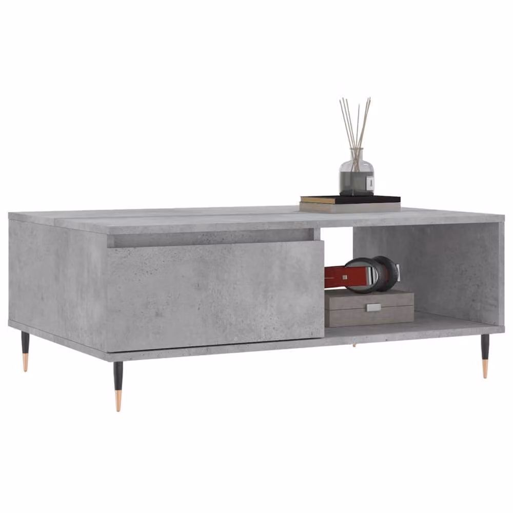 Berkfield Home Industrial Coffee Table in Concrete Grey, W/D/H: 90 x 60 x 35 cm – 3