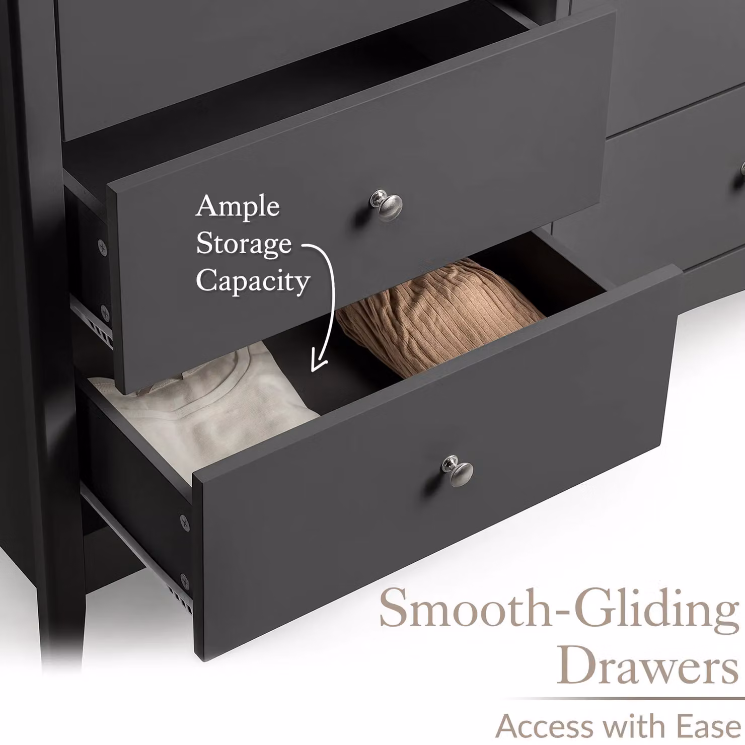 Christow Modern 6 Drawer Chest of Drawers in Black – 2
