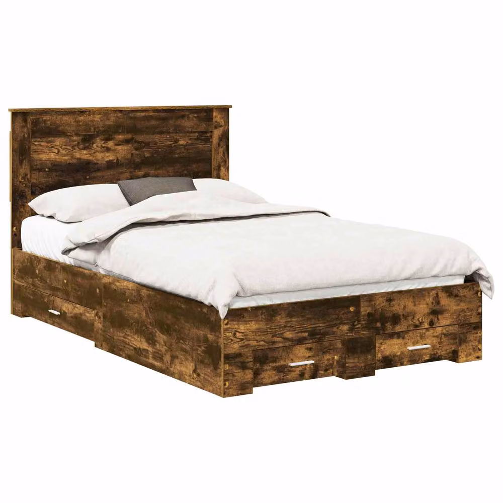 Berkfield Home Modern Bed Frame with Headboard and Drawers in Brown Engineered Wood – 2