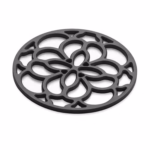 Zeal Silicone Round Heritage Trivet Mat in Black, Diameter: 18 cm – 1