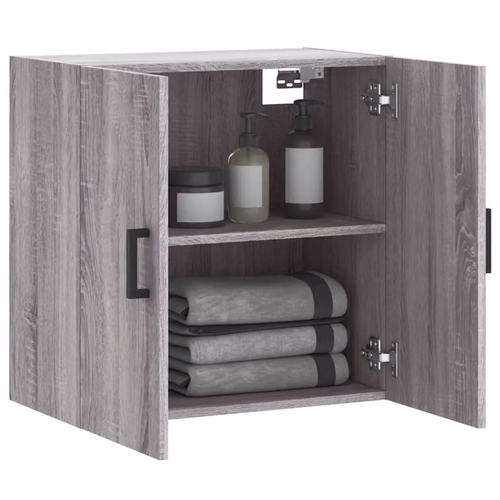 Berkfield Home Wall Mounted Cabinet in Grey Sonoma, W/D/H: 60 x 31 x 60 cm – 3