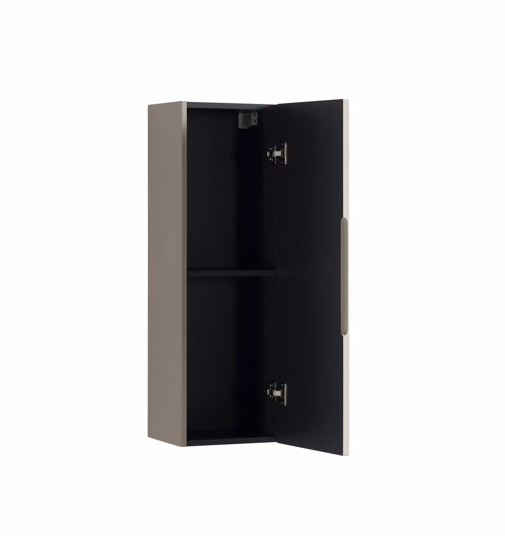 Bathroom Kingdom Piatta Soft Coffee Grey Wall Mounted Storage Cabinet with Soft Close Doors and Internal Shelves – 2