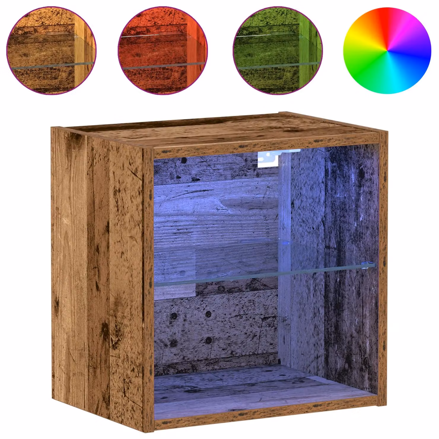 Berkfield Home Rustic Old Wood Floating Shelf in Brown, W: 40 cm, D: 28 cm, H: 5 cm – 3