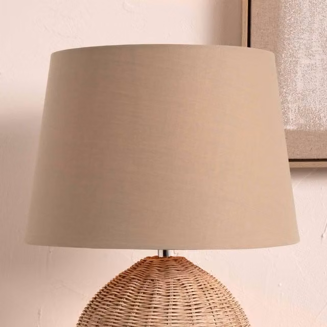 Pacific Lifestyle Taupe Cone Fabric Lampshade for Table and Floor Lamps, Diameter: 20.32 cm – 1