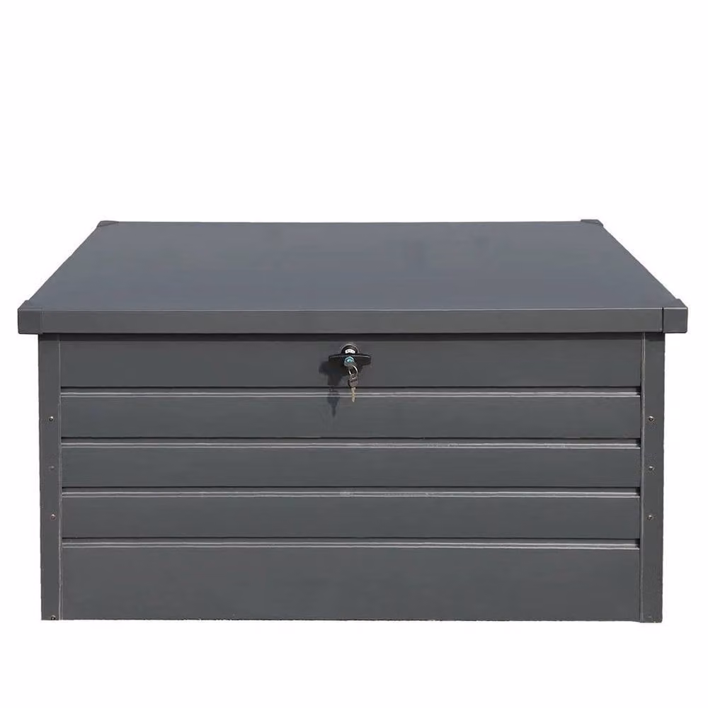 SPETLEK 350 L Metal Garden Storage Box in Grey – 4