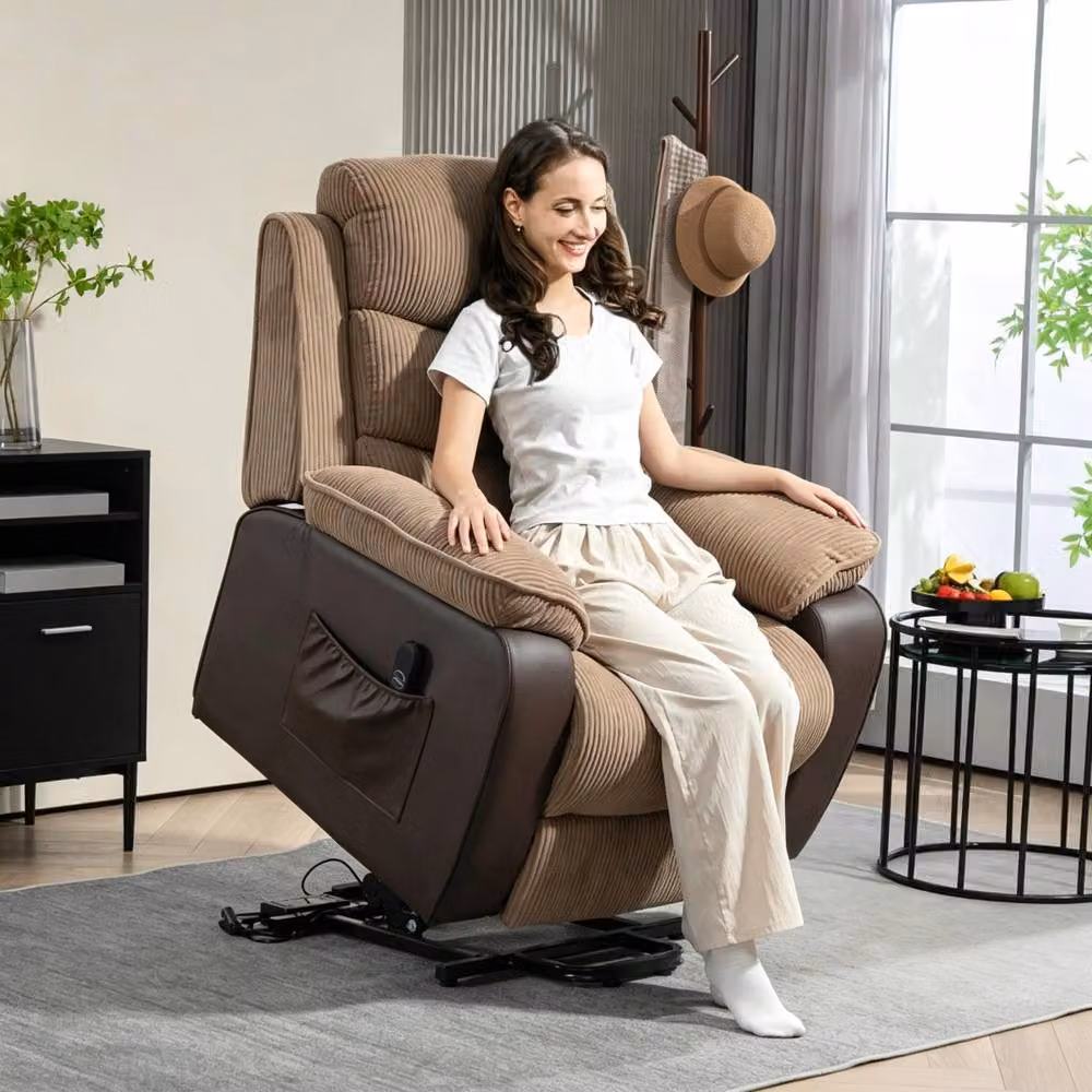 STILVORA Electric Riser Recliner Chair with USB in Brown – 2