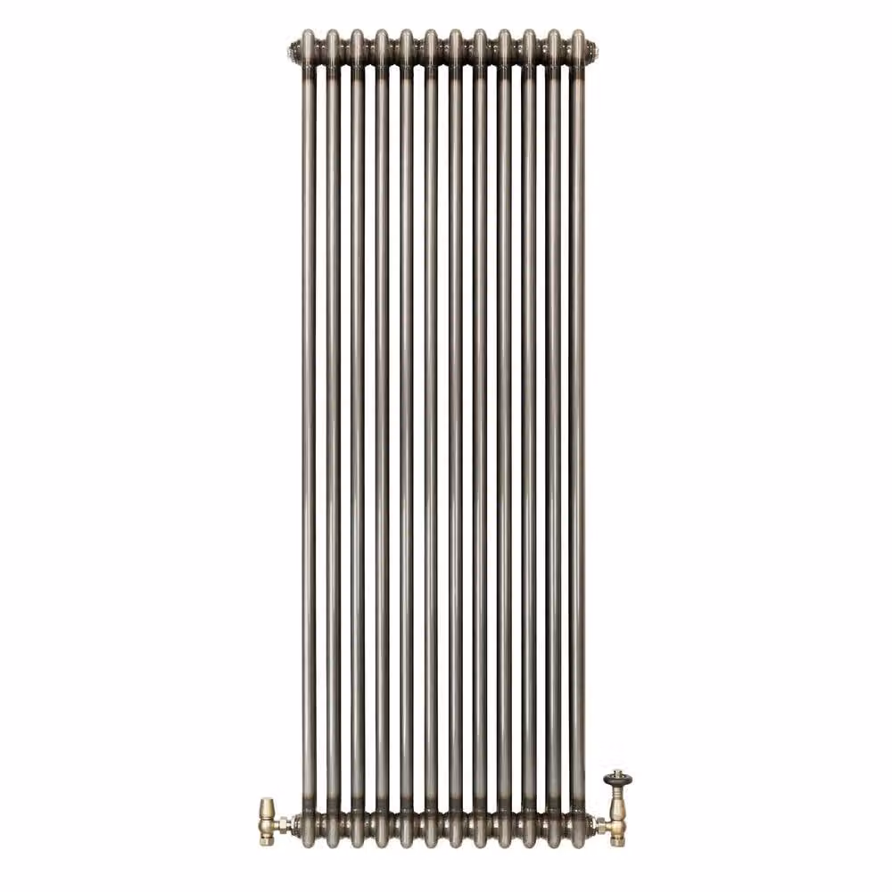 Monstershop Traditional 2 Column Steel Radiator and Integrated Valves in Silver, H: 150 cm x W: 56 cm – 2
