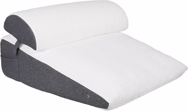 Lavio Memory Foam Wedge Pillow Set for Adults in White, 2-Piece Adjustable Cushion for Back, Neck and Shoulder Support – 6