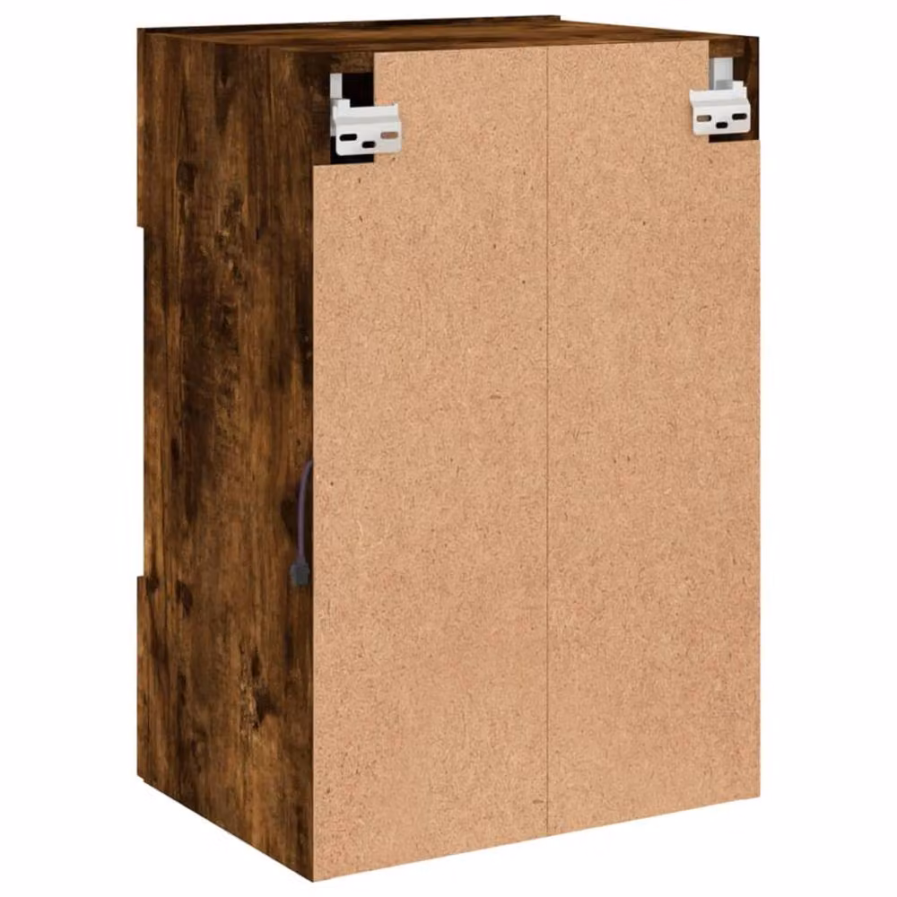 Berkfield Home TV Wall Cabinet with LED Lights in Smoked Oak Brown, W/D/H: 40 x 30 x 60.5 cm – 6