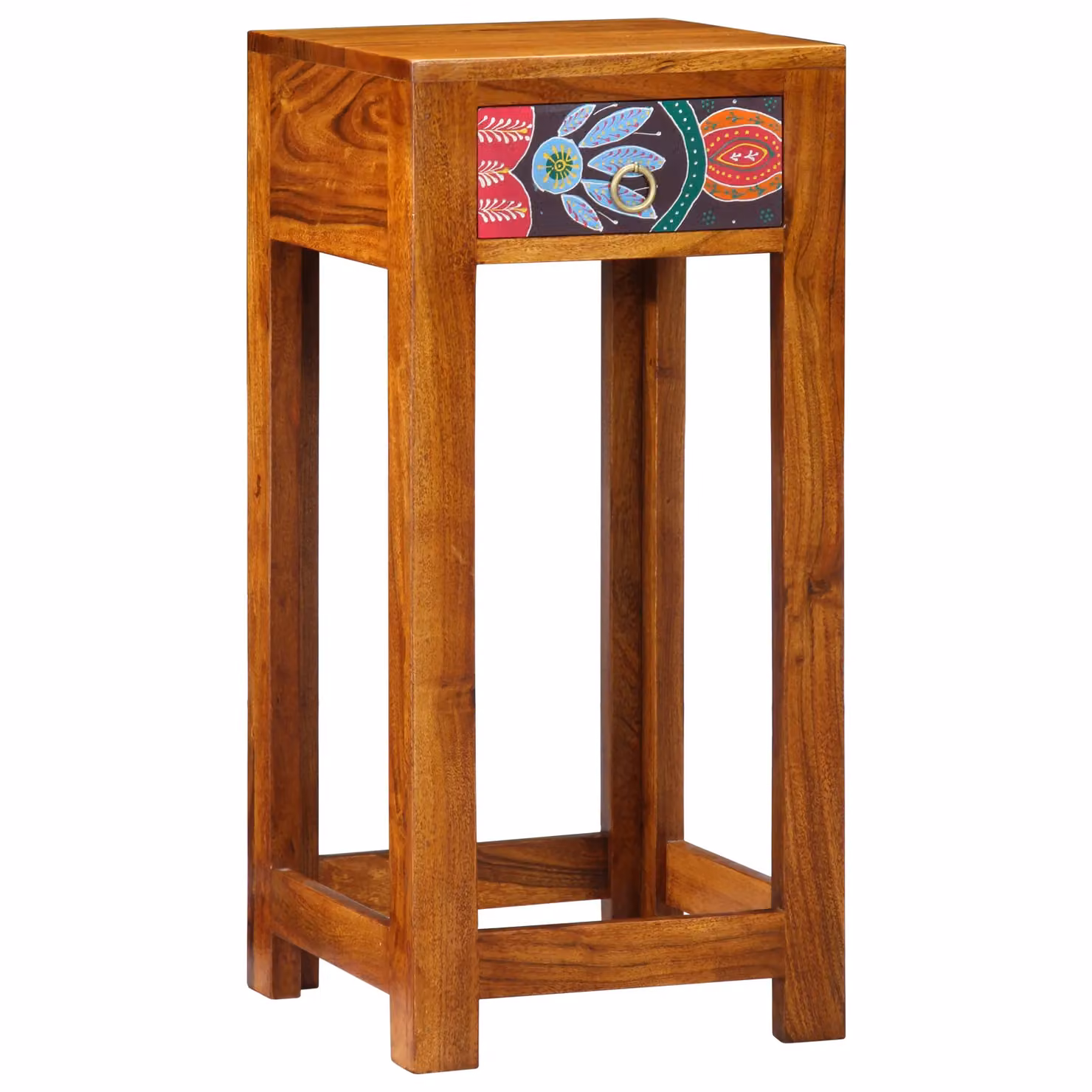 Berkfield Home Modern Acacia Wood Telephone Stand in Brown, W/D/H: 35 x 35 x 75 cm – 2