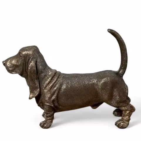 Animal Crackers Basset Hound Dog Figurine in Bronze – 3